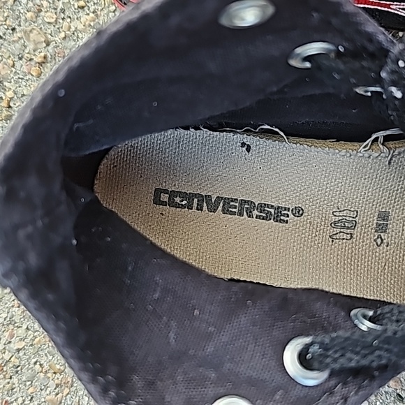 Converse Chuck Taylor Black High Top Sneakers With Red Flames Size 13 - Picture 10 of 10